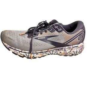 Brooks Gray and Black Athletic Shoes with Orange Accents